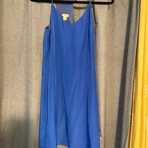 Jcrew silk like blue dress